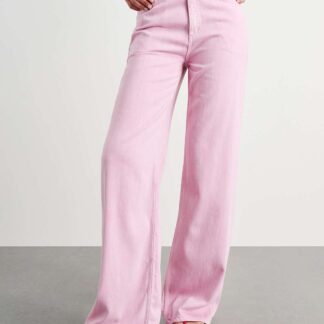 Jag Mid Rise Straight Wide Leg Jeans Light Pink