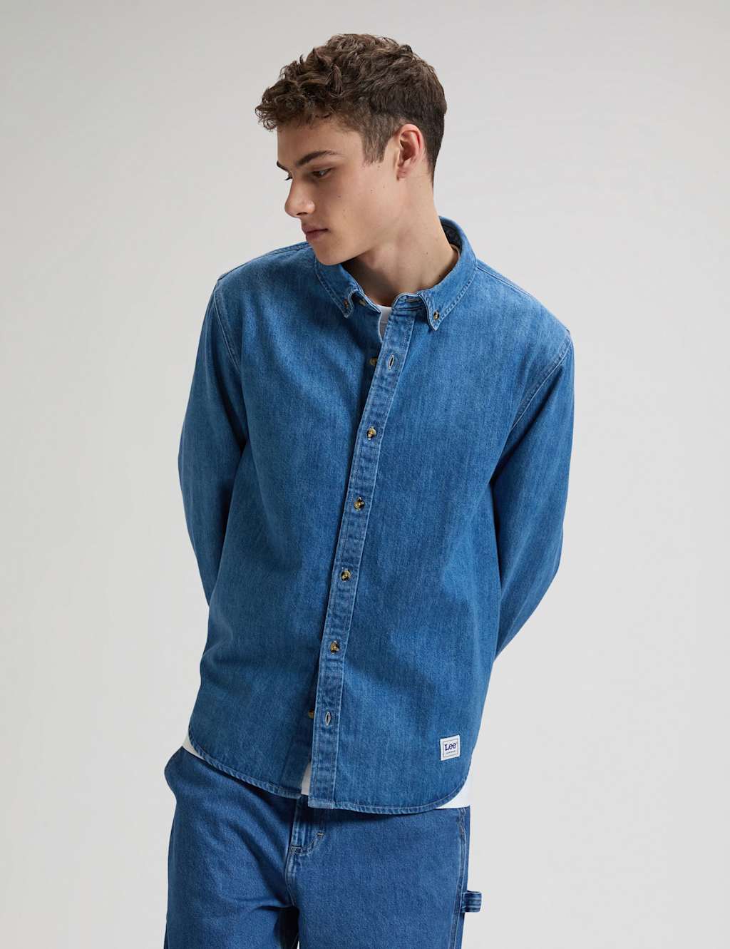 Lee Regular Fit Denim Shirt Blue Denim