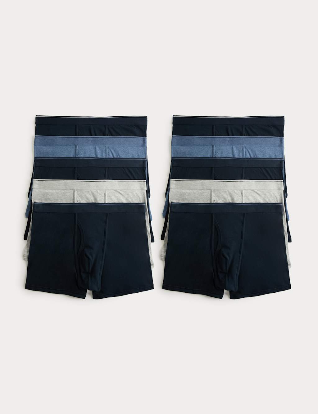 M&S 10 Pack Cotton Rich Cool & Fresh™ Trunks Denim Mix