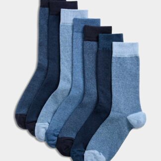 M&S 7 Pack Cool & Fresh™ Cotton Rich Socks Denim Mix