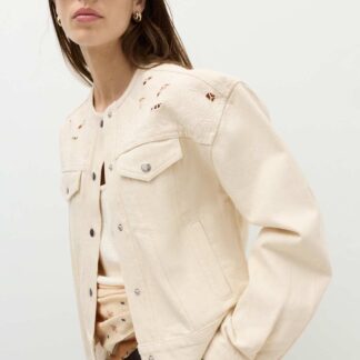 M&S Cutwork Denim Trucker Jacket Ecru