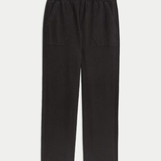 M&S Denim Jersey Straight Leg Trousers Black