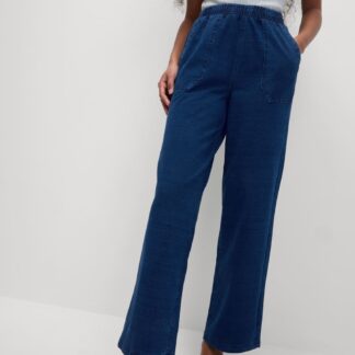 M&S Denim Jersey Straight Leg Trousers Indigo