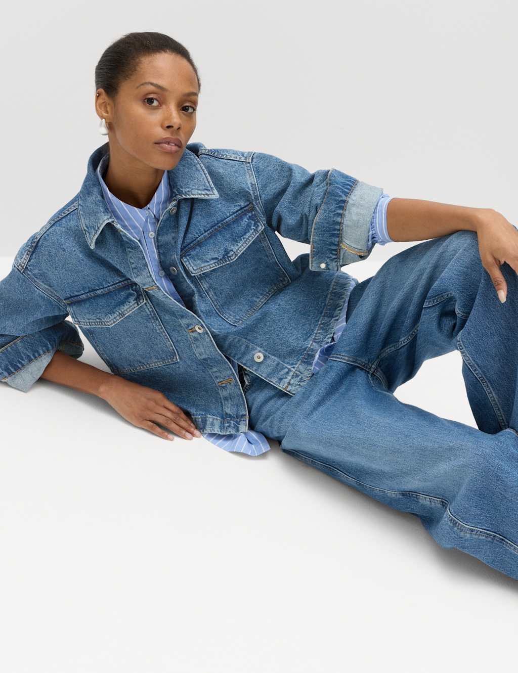 M&S Denim Shacket Medium Indigo