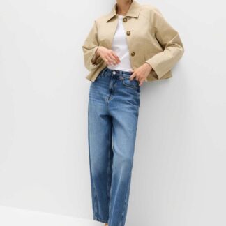 M&S High Waisted Carrot Leg Ankle Grazer Jeans Medium Indigo