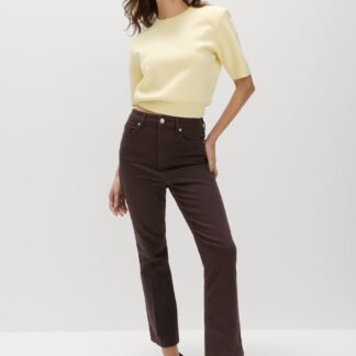 M&S High Waisted Kickflare Cropped Jeans Bitter Chocolate