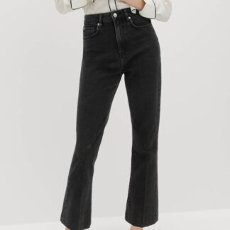 M&S High Waisted Kickflare Cropped Jeans Black