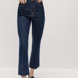 M&S High Waisted Kickflare Cropped Jeans Indigo Mix