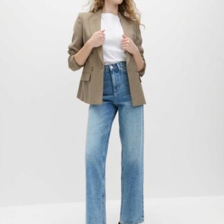 M&S High Waisted Straight Leg Jeans Light Indigo