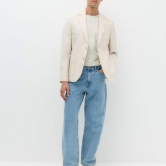 M&S Loose Fit Pure Cotton Rigid Jeans Light Blue Mix