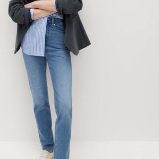 M&S Magic Shaping High Waisted Straight Leg Jeans Light Indigo