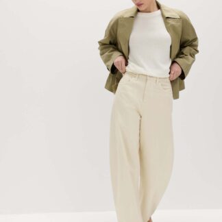 M&S Mid Rise Barrel Jeans Ecru