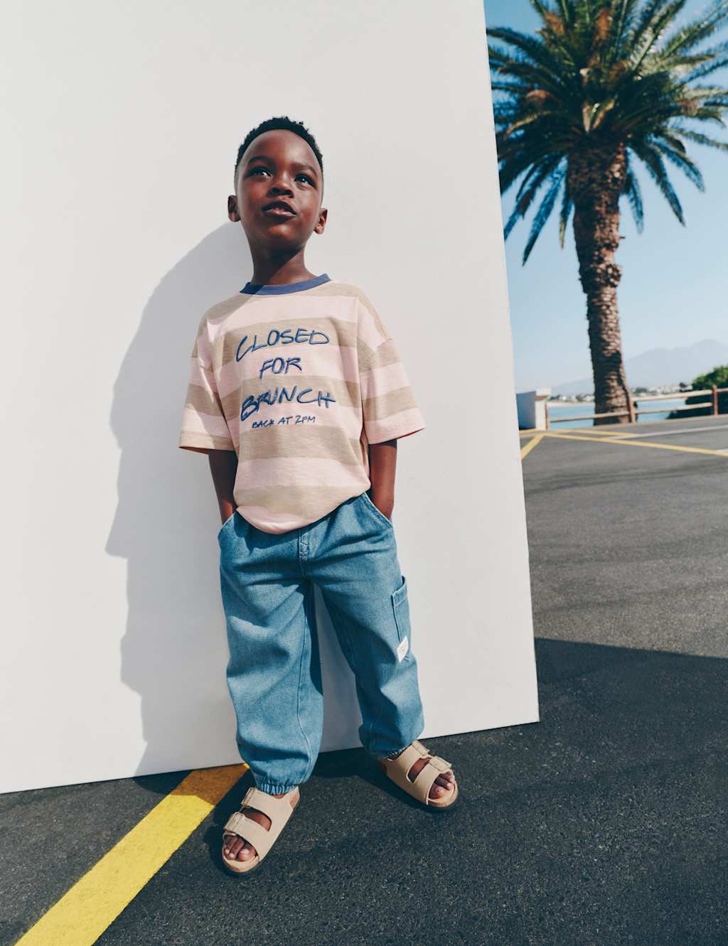 M&S Relaxed Denim Cargo Jeans (2-8 Yrs) Denim