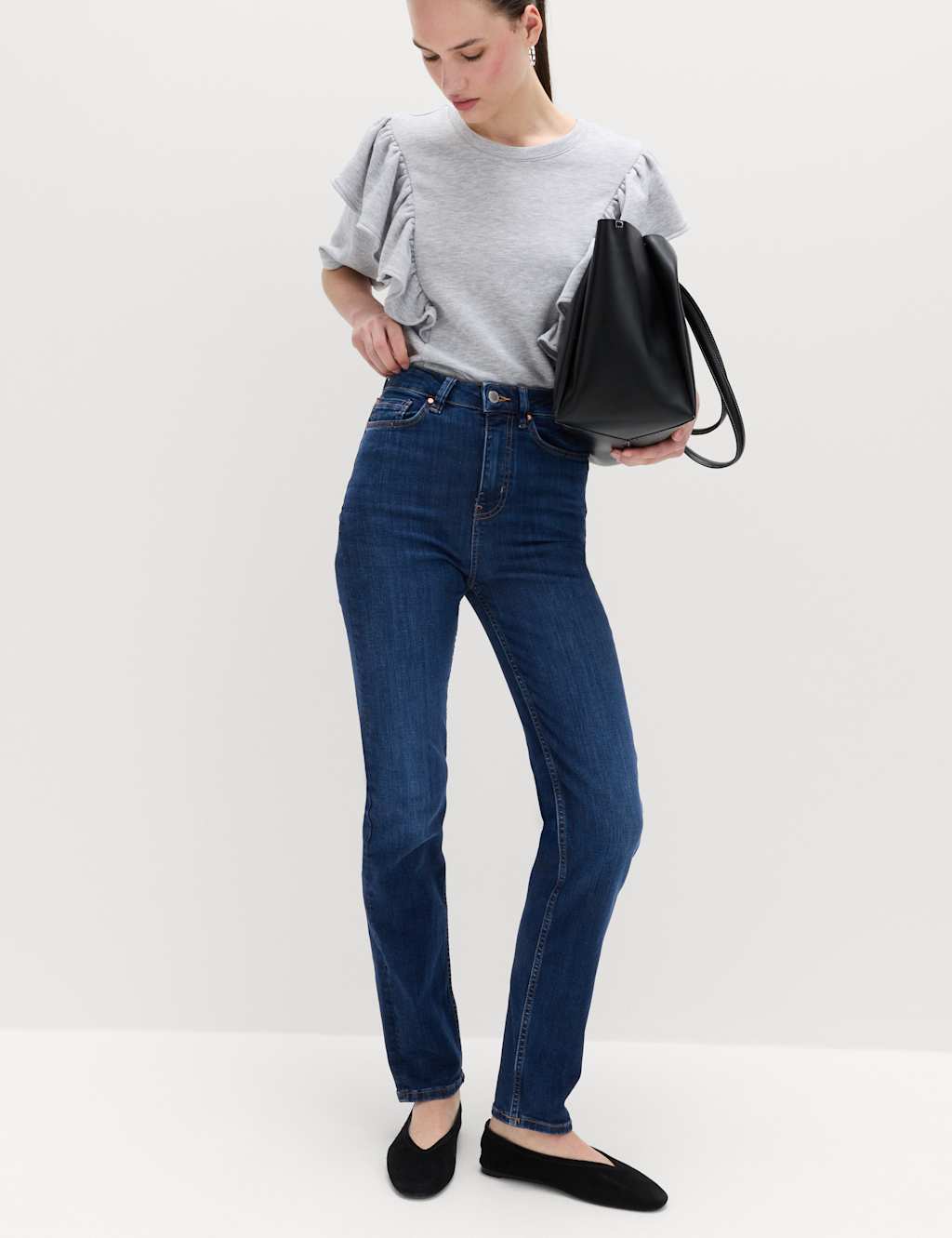 M&S Sienna Supersoft High Waisted Jeans Dark Indigo