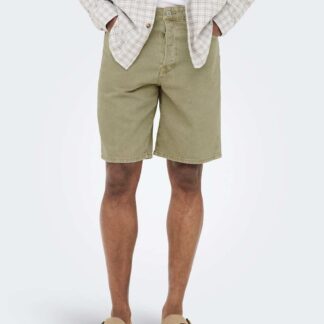 ONLY & SONS Regular Fit Denim Shorts Beige