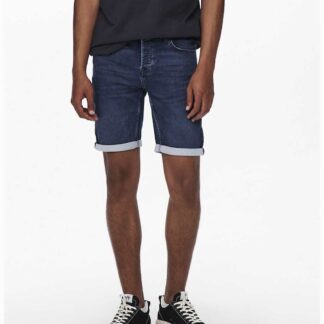 ONLY & SONS Turn-Up Denim Shorts Blue