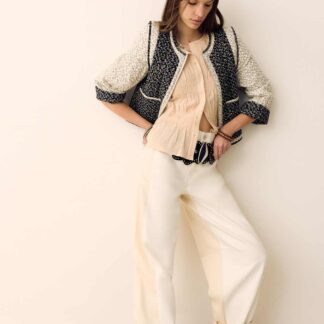 Per Una Lyocell Blend Two Tone Panel Barrel Jeans Ecru