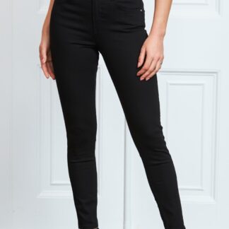 SOSANDAR High Waisted Skinny Ankle Grazer Jeans Black