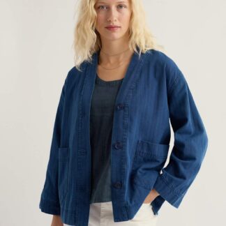 Seasalt Cornwall Pure Cotton Denim Relaxed Jacket Blue Denim