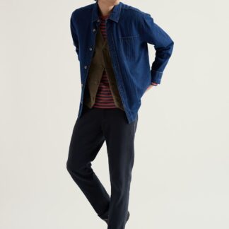 Seasalt Cornwall Relaxed Fit Pure Cotton Denim Overshirt Blue