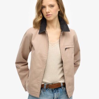 Superdry & Co Pure Cotton Cord Collar Relaxed Jacket Pink