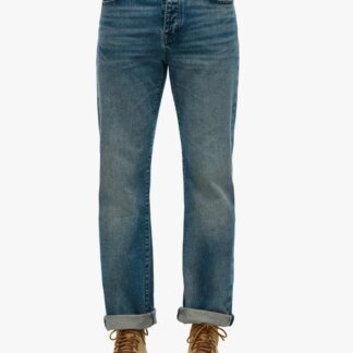 Superdry & Co Straight Fit Turn-Up Rigid Denim Jeans Blue