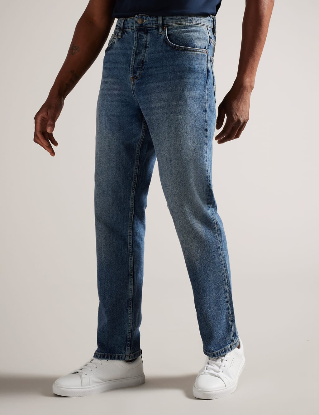 Ted Baker Slim Fit 5 Pocket Stretch Jeans Medium Indigo