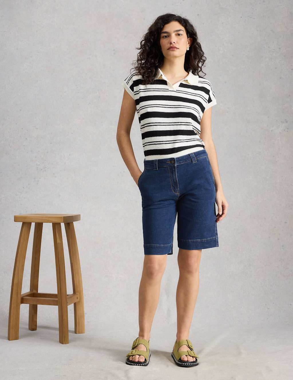 White Stuff Denim Shorts Blue Denim