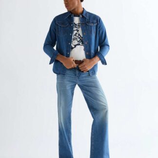 Wrangler Regular Fit Denim Shirt Mid Blue