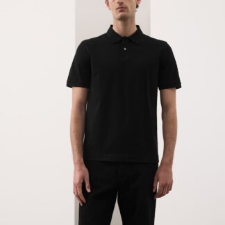 Autograph Fine Mercerised Cotton Pique Polo Black
