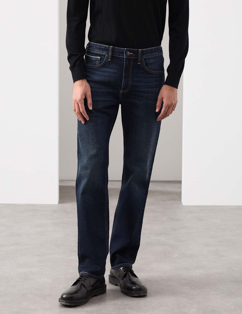 Autograph Slim Fit Japanese Selvedge Stretch Jeans Dark Indigo