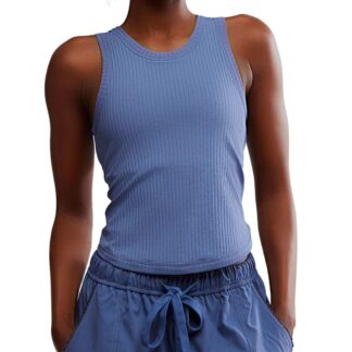 FP Movement Comback Vest Top Blue Denim