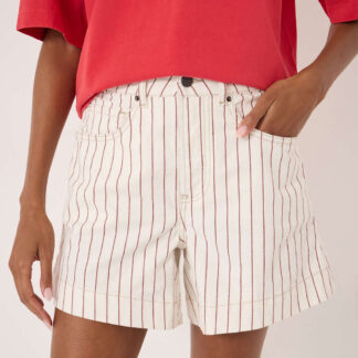 HUSH Cotton Rich Striped Shorts Brown Mix