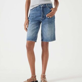 HUSH Denim Boyfriend Long Shorts Light Blue