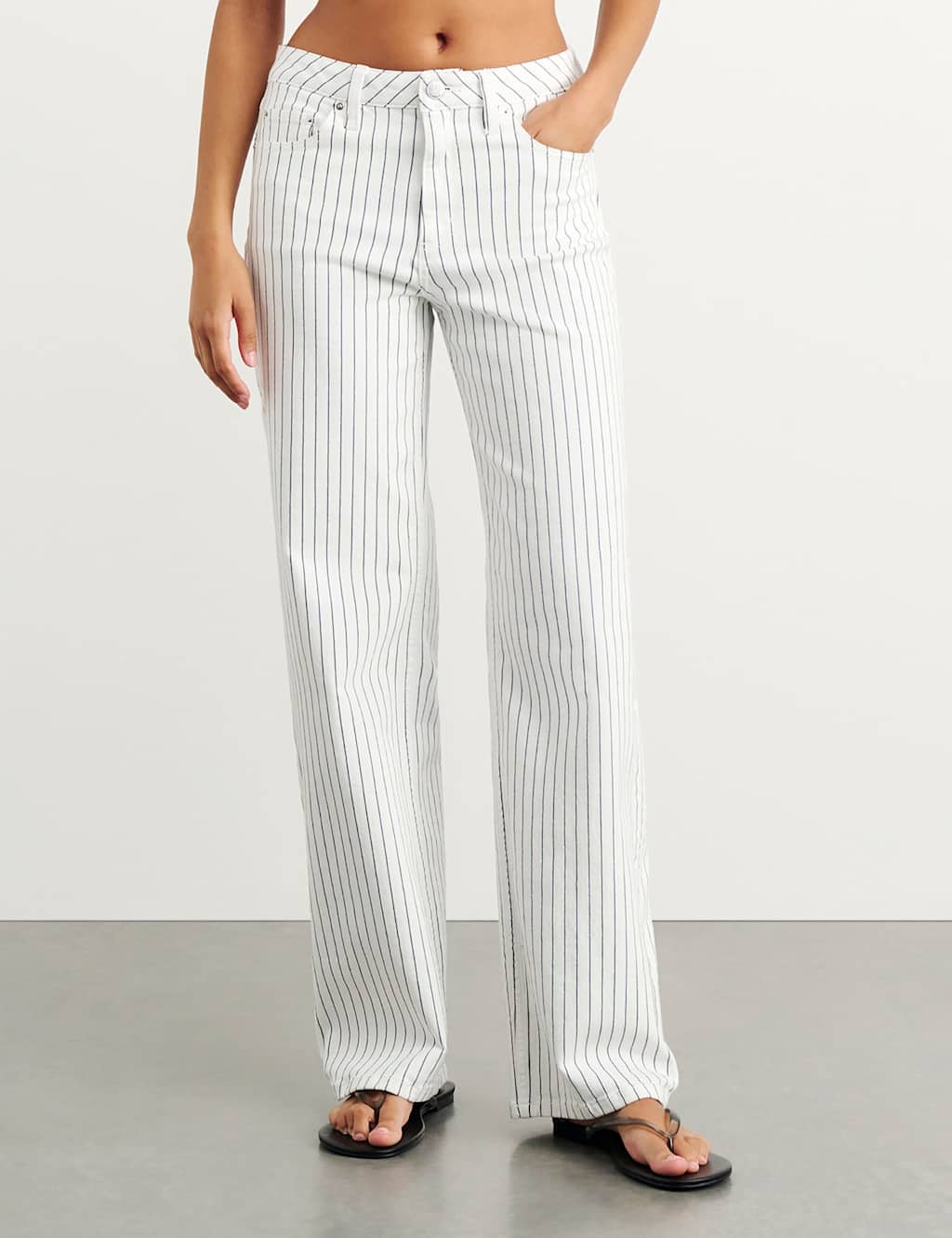 Jag Striped Straight Leg Jeans White/Black
