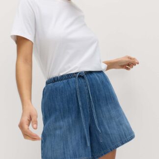 M&S Cotton Rich Shorts Medium Indigo