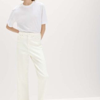 M&S High Waisted Carrot Leg Ankle Grazer Jeans Ecru