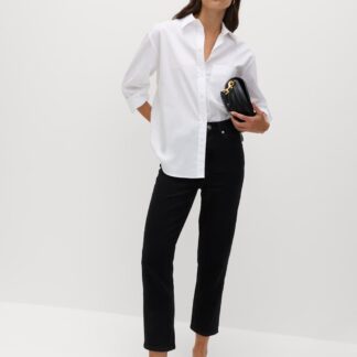 M&S High Waisted Cropped Slim Fit Jeans Black
