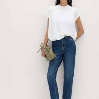M&S High Waisted Cropped Slim Fit Jeans Medium Indigo
