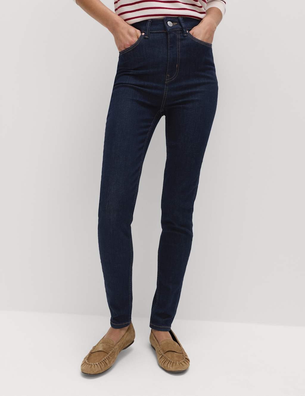 M&S Ivy Supersoft High Waisted Skinny Jeans Indigo Mix