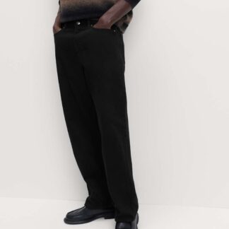 M&S Loose Fit Pure Cotton Rigid Jeans Black