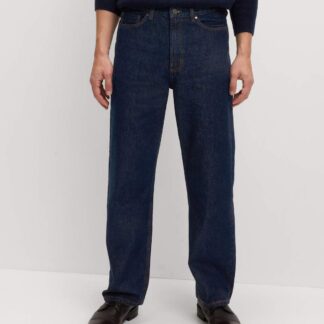M&S Loose Fit Pure Cotton Rigid Jeans Indigo