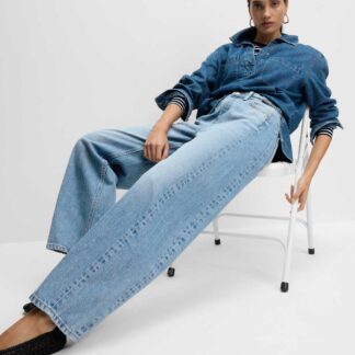M&S Mid Rise Barrel Jeans Light Indigo