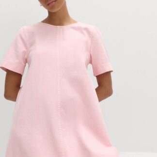 M&S Pure Cotton Denim Mini T-Shirt Dress Pink
