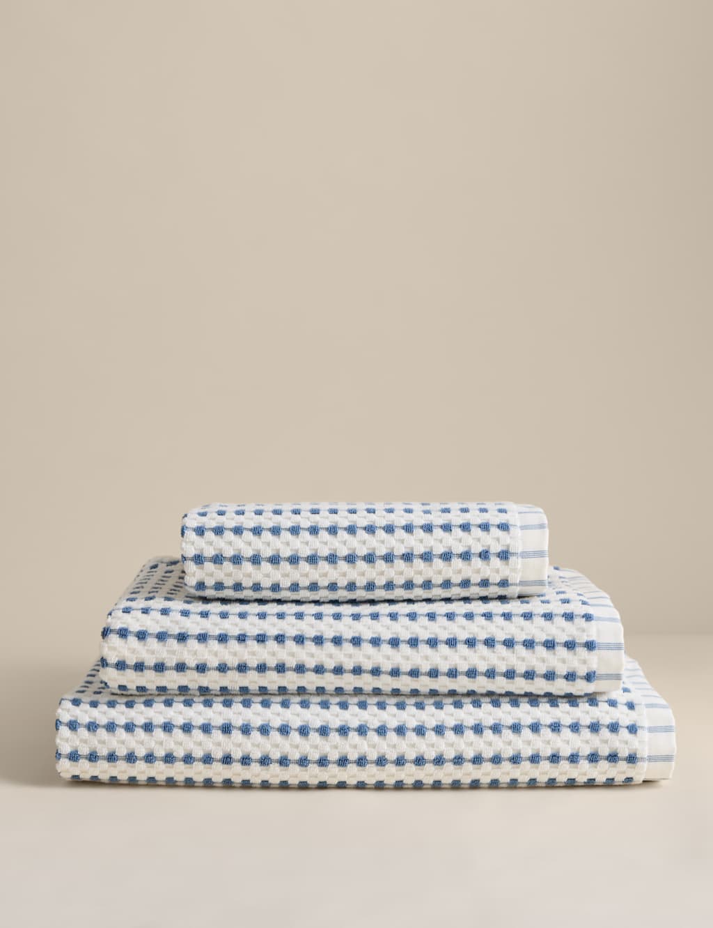 M&S Pure Cotton Spotty Striped Towel Denim