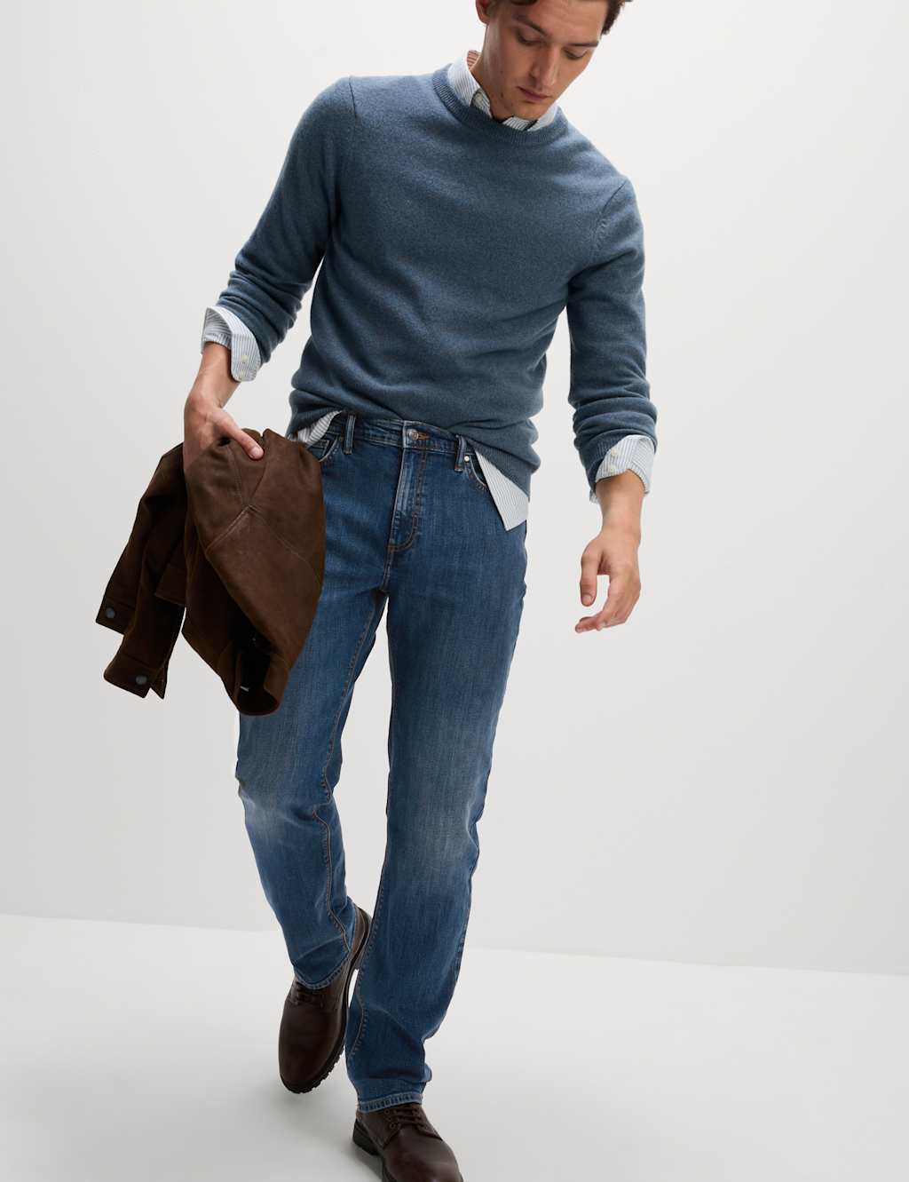 M&S Straight Fit Stretch Jeans Blue Denim