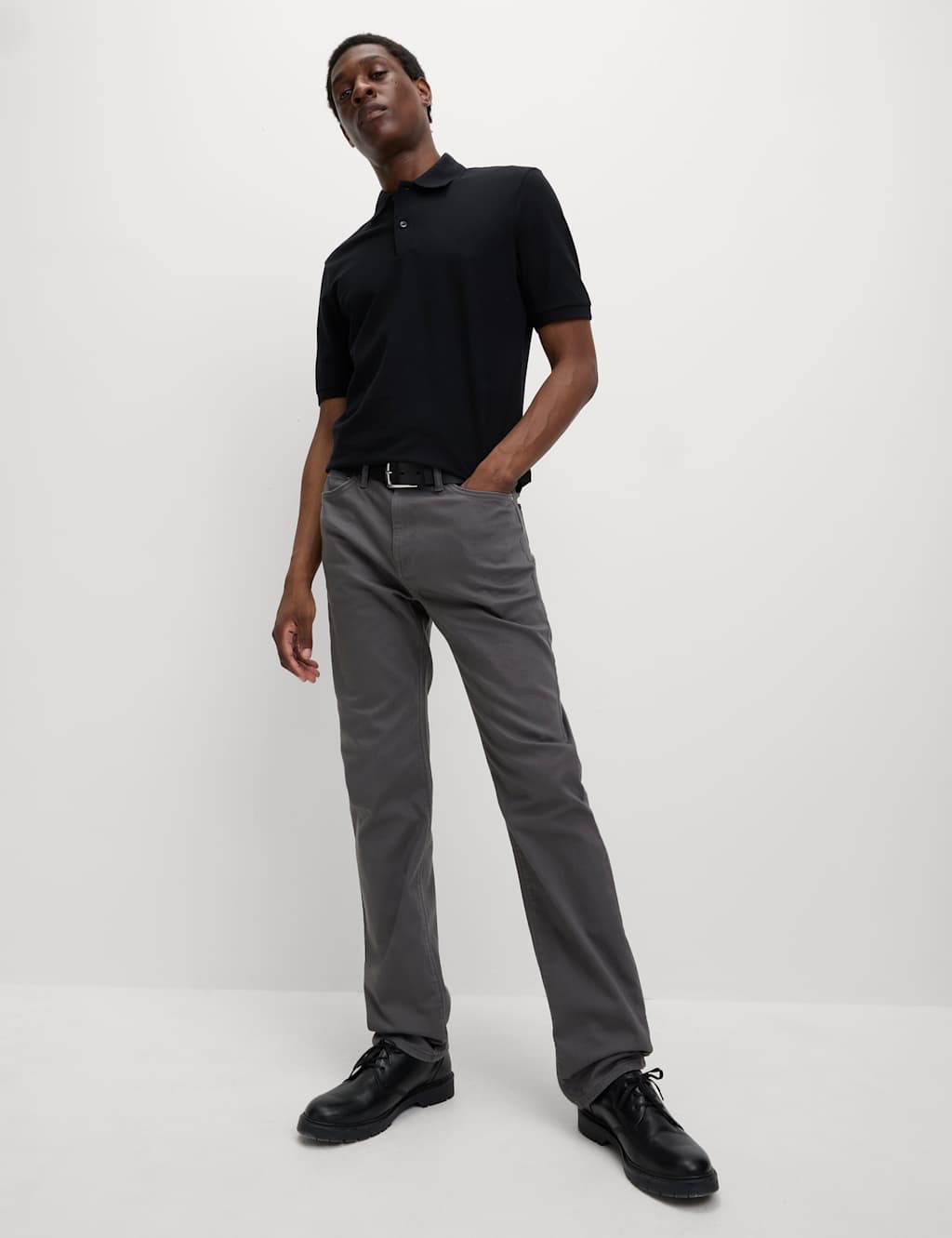 M&S Straight Fit Stretch Jeans Dark Slate