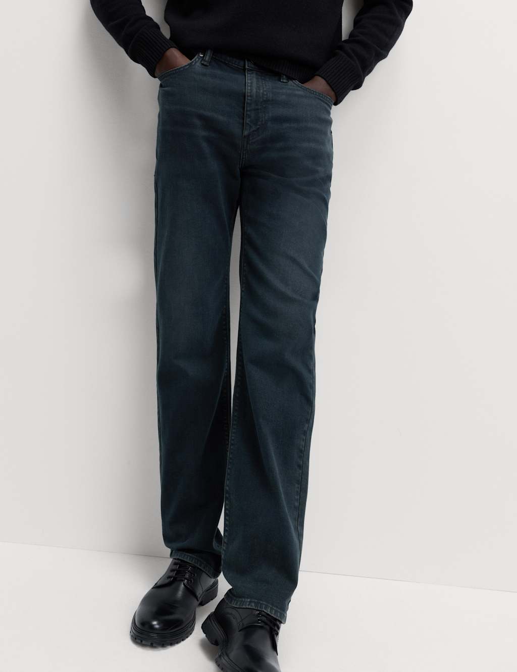 M&S Straight Fit Stretch Jeans Smokey Blue