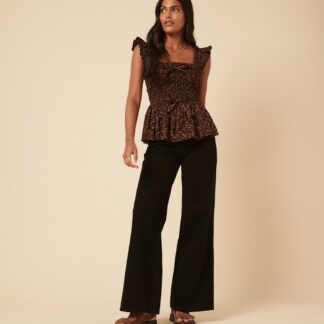 Nobody's Child Mid Rise Wide Leg Jeans Black