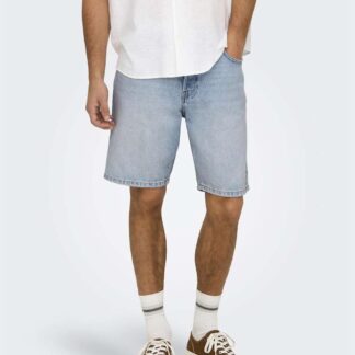 ONLY & SONS 5 Pocket Rigid Denim Shorts Blue Denim